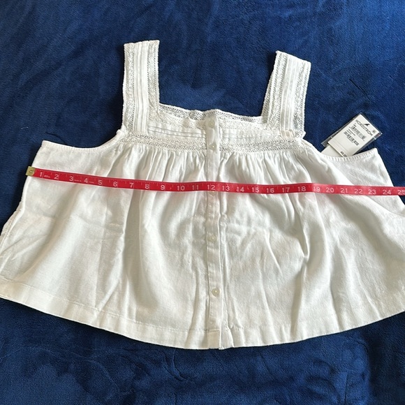 Linen blend ladies sleeveless blouse, size L, white - Picture 5 of 6